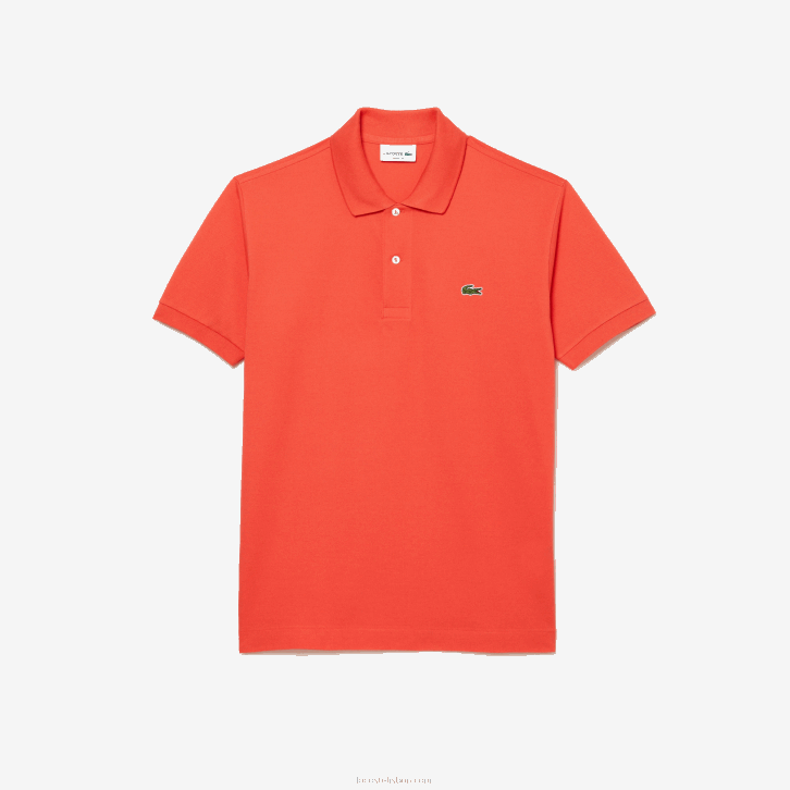 homens Lacoste laranja 02k polo l.12.12 original 08D0221