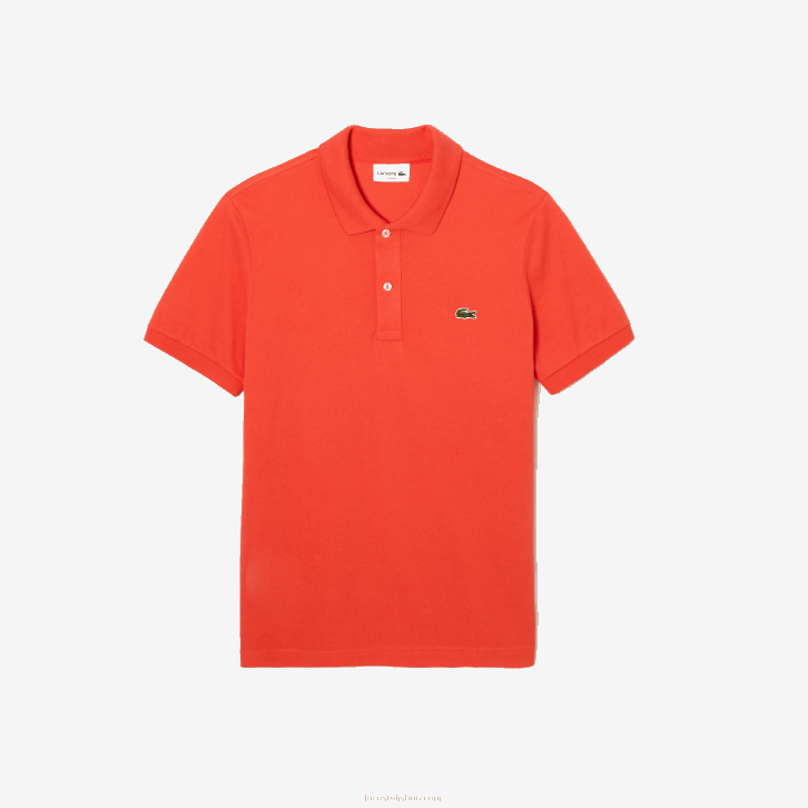 homens Lacoste laranja 02k polo slim fit L.12.12 original 08D0200