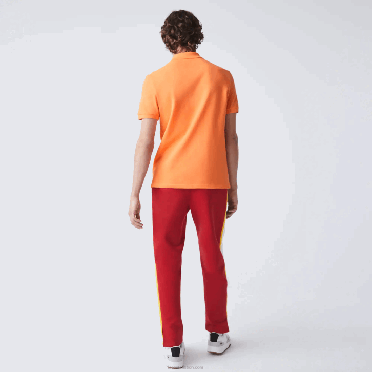 homens Lacoste laranja npb polo slim fit L.12.12 original 08D0943