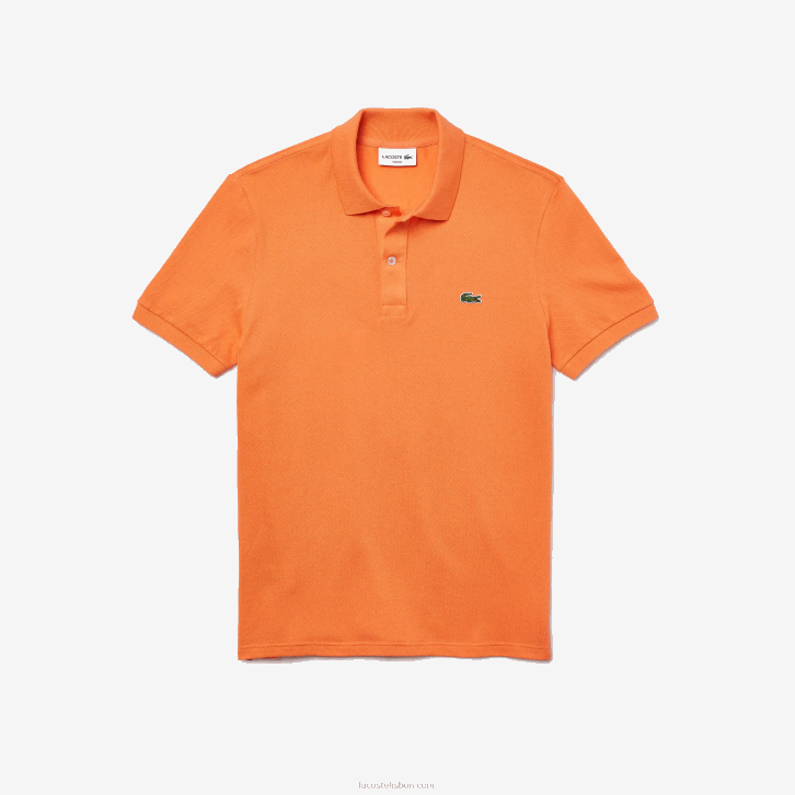 homens Lacoste laranja npb polo slim fit L.12.12 original 08D0943