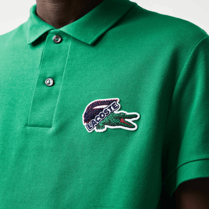 homens Lacoste ldm verde polo em piquê de algodão orgânico 08D0846