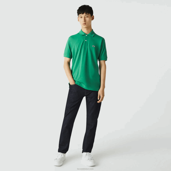homens Lacoste ldm verde polo l.12.12 original 08D0884