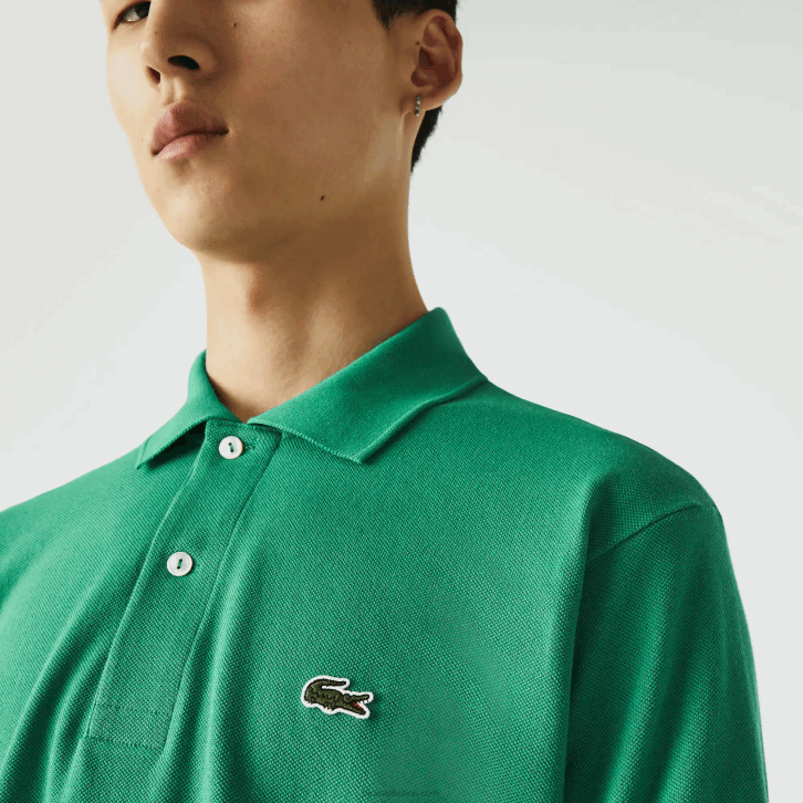 homens Lacoste ldm verde polo l.12.12 original 08D0884