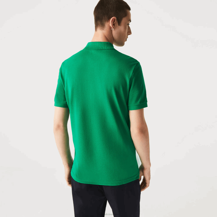 homens Lacoste ldm verde polo slim fit L.12.12 original 08D0940