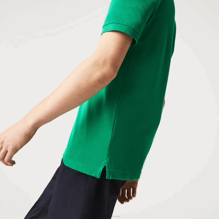 homens Lacoste ldm verde polo slim fit L.12.12 original 08D0940