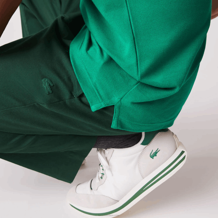 homens Lacoste ldm verde polo slim fit L.12.12 original 08D0940