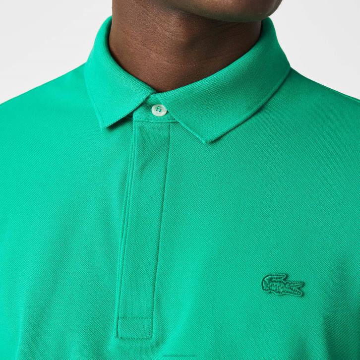 homens Lacoste ldm verde polo smart paris em piquê de algodão elástico 08D0907