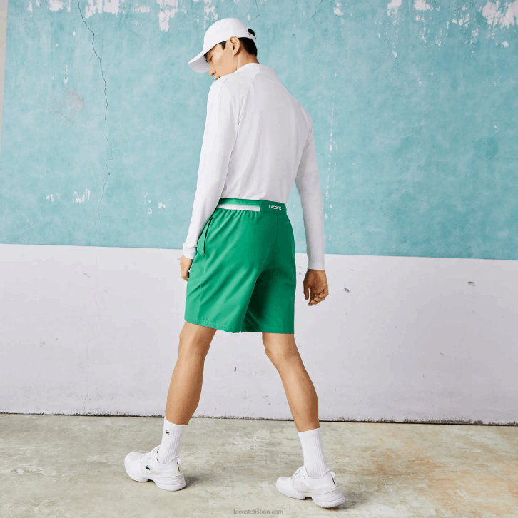 homens Lacoste ldm verde shorts esportivos x novak djokovic light stretch 08D01534
