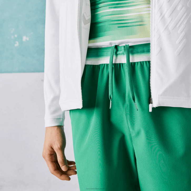 homens Lacoste ldm verde shorts esportivos x novak djokovic light stretch 08D01534
