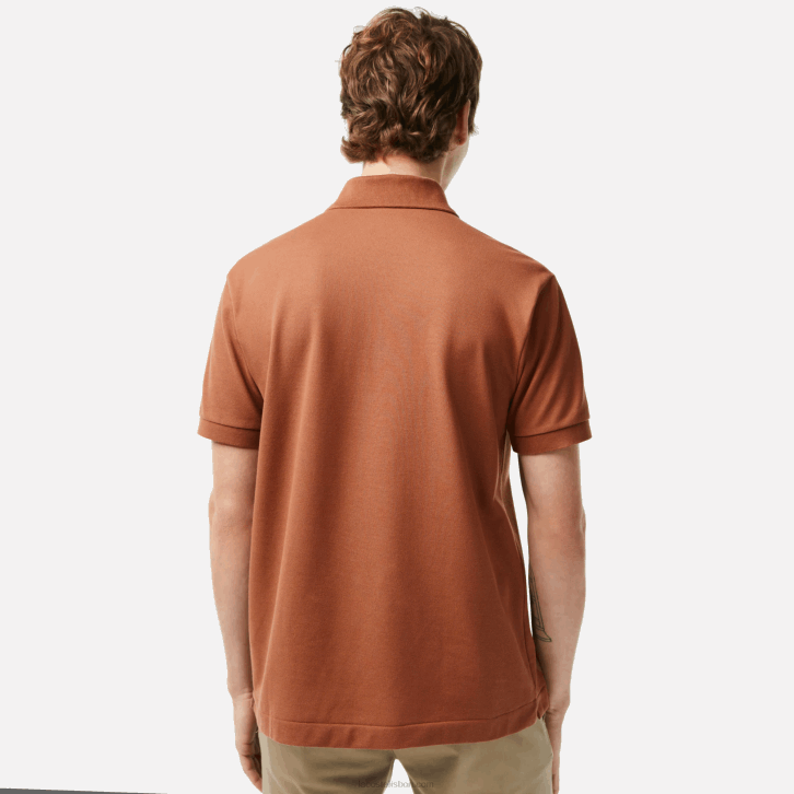 homens Lacoste lfa marrom claro polo l.12.12 original 08D0104