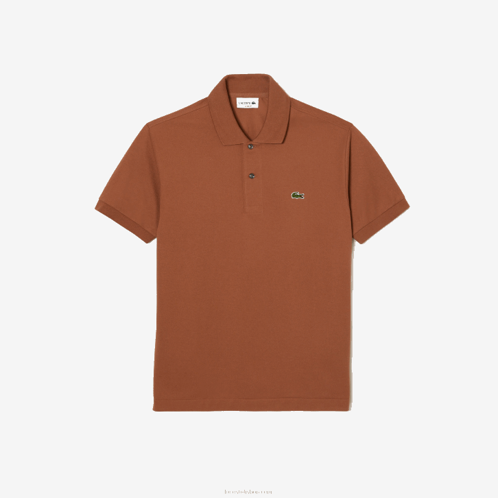 homens Lacoste lfa marrom claro polo l.12.12 original 08D0104