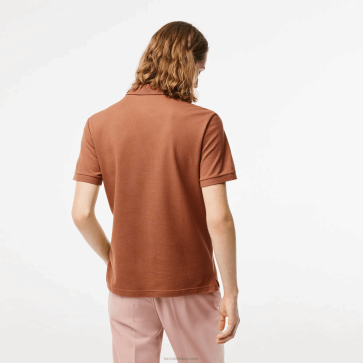 homens Lacoste lfa marrom claro polo slim fit L.12.12 original 08D0219