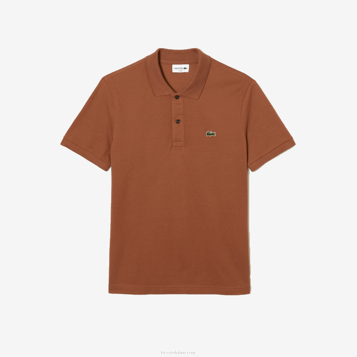 homens Lacoste lfa marrom claro polo slim fit L.12.12 original 08D0219