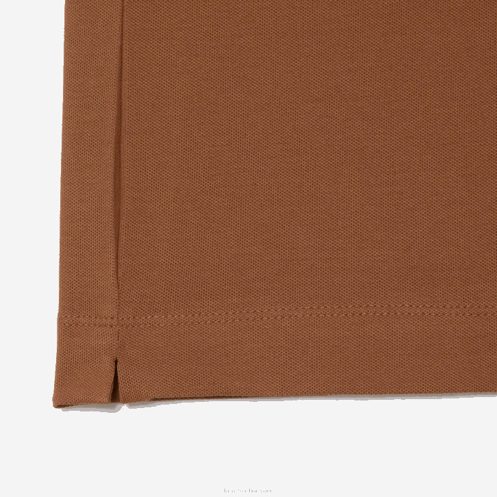 homens Lacoste lfa marrom claro polo smart paris em piquê de algodão elástico 08D0117