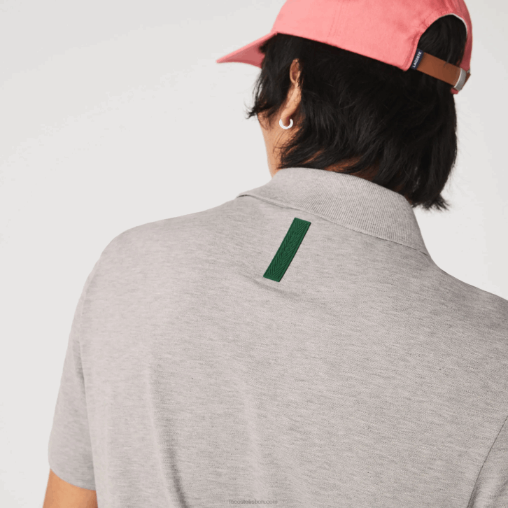 homens Lacoste lombo cinza 4jv polo piquê de algodão orgânico stretch slim fit 08D0599