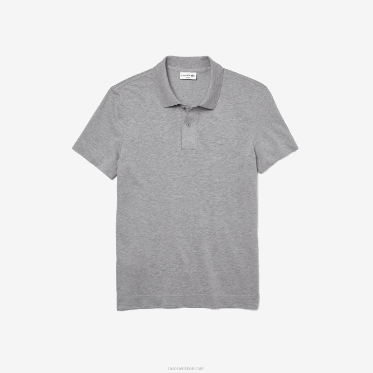 homens Lacoste lombo cinza 4jv polo piquê de algodão orgânico stretch slim fit 08D0599