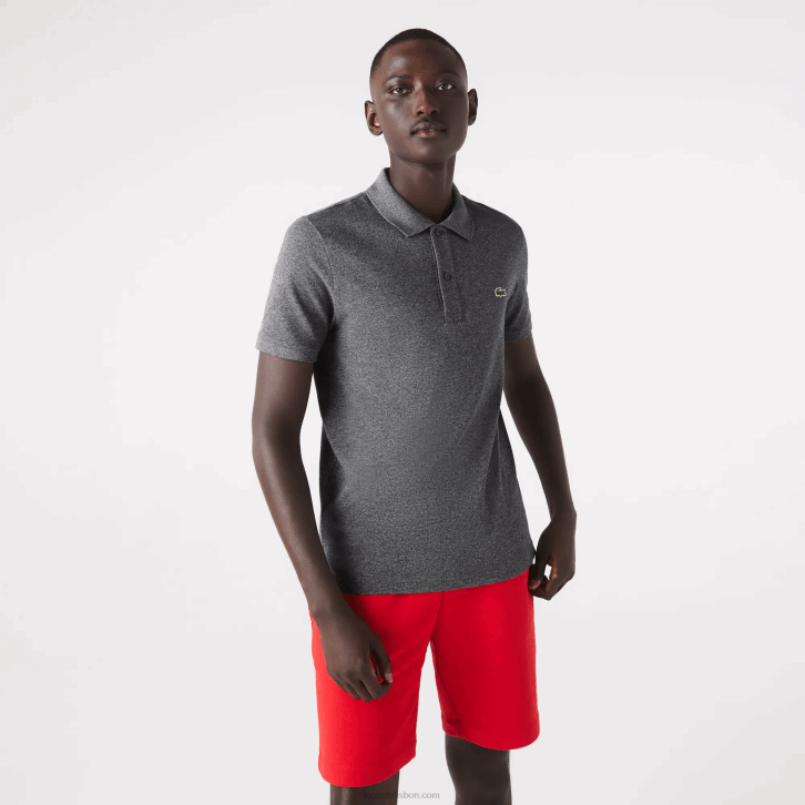 homens Lacoste lombo cinza e8g polo slim fit L.12.12 original 08D0937