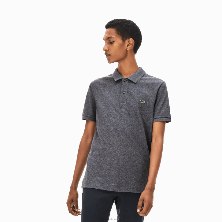 homens Lacoste lombo cinza e8g polo slim fit L.12.12 original 08D0937