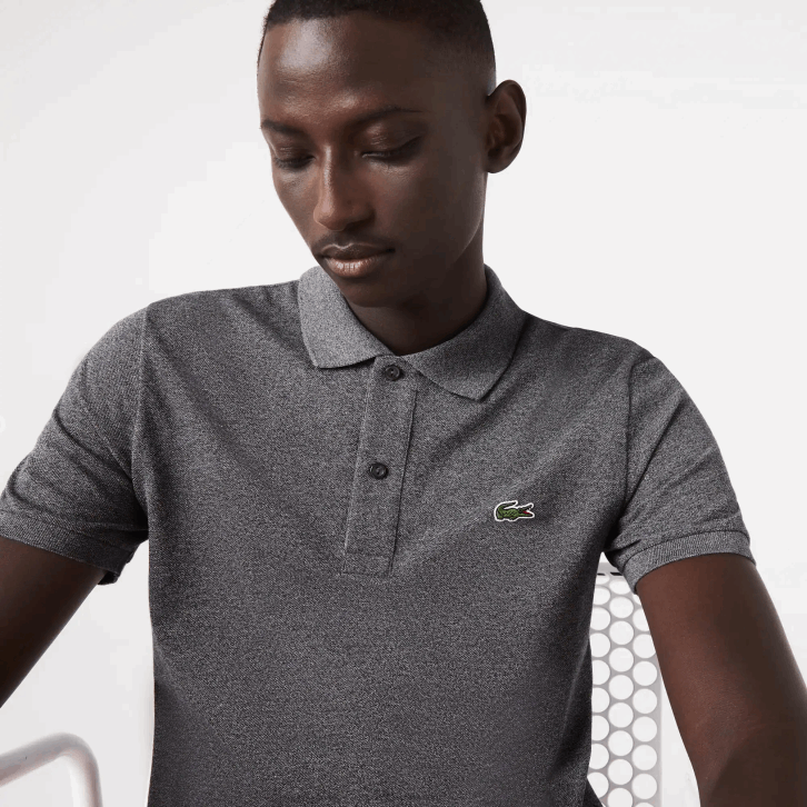 homens Lacoste lombo cinza e8g polo slim fit L.12.12 original 08D0937