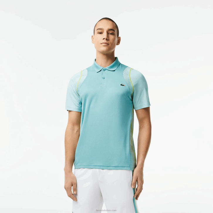 homens Lacoste perfeito br8 camisa pólo de poliéster reciclado de tênis 08D084