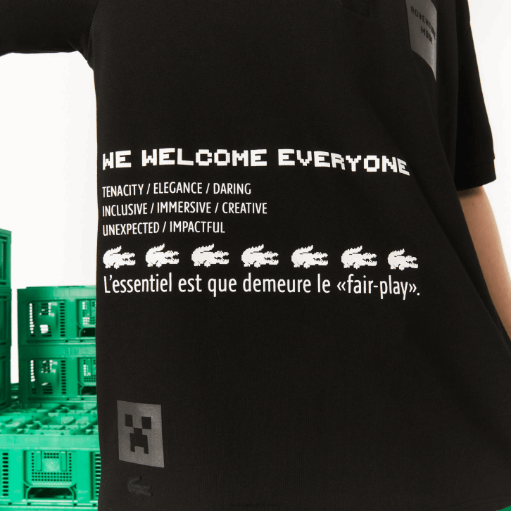 homens Lacoste preto 031 pólo de algodão orgânico live x minecraft solto 08D0938