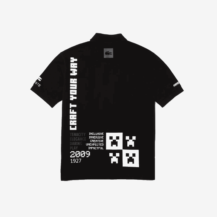 homens Lacoste preto 031 pólo de algodão orgânico live x minecraft solto 08D0938