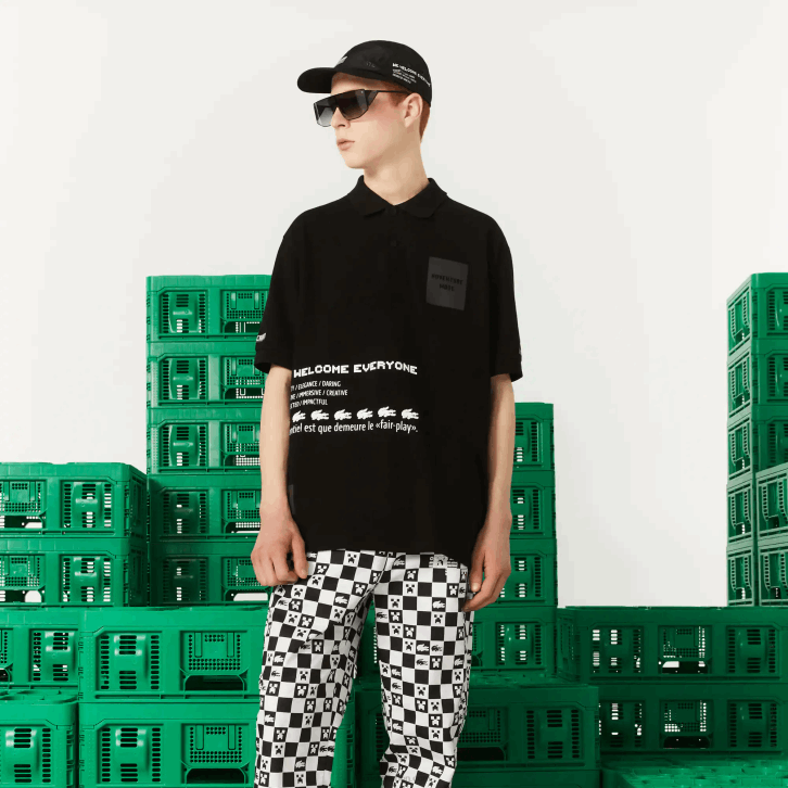 homens Lacoste preto 031 pólo de algodão orgânico live x minecraft solto 08D0938