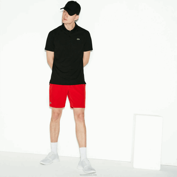 homens Lacoste preto 031 pólo esportivo respirável anti-uv piquê 08D0886