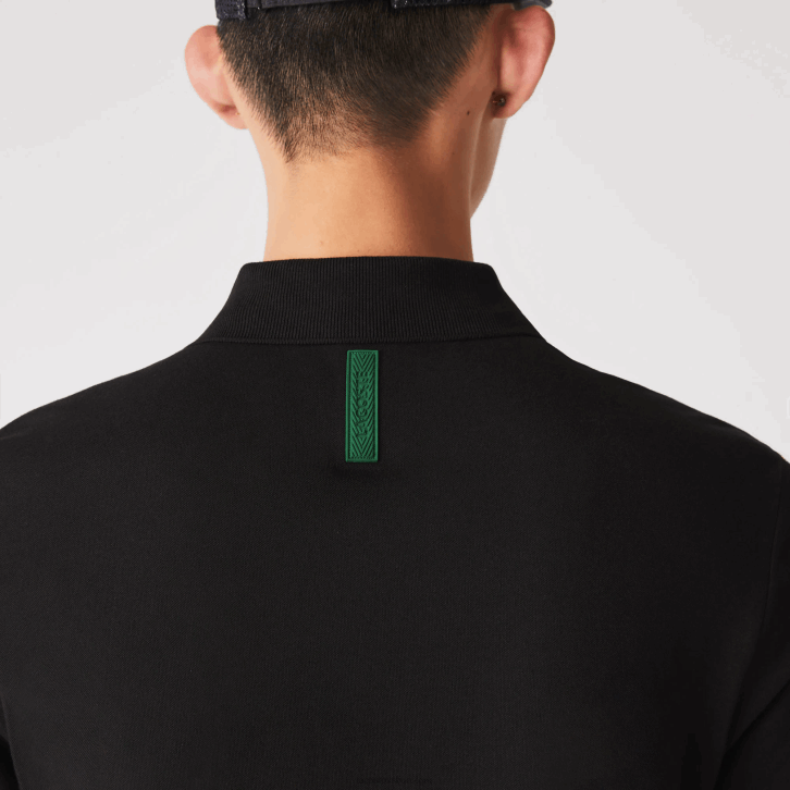 homens Lacoste preto 031 pólo piquê de algodão respirável de movimento ativo 08D0173