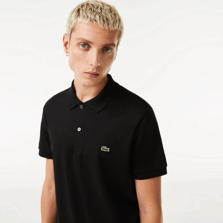 homens Lacoste preto 031 polo de algodão pima de ajuste regular 08D0807