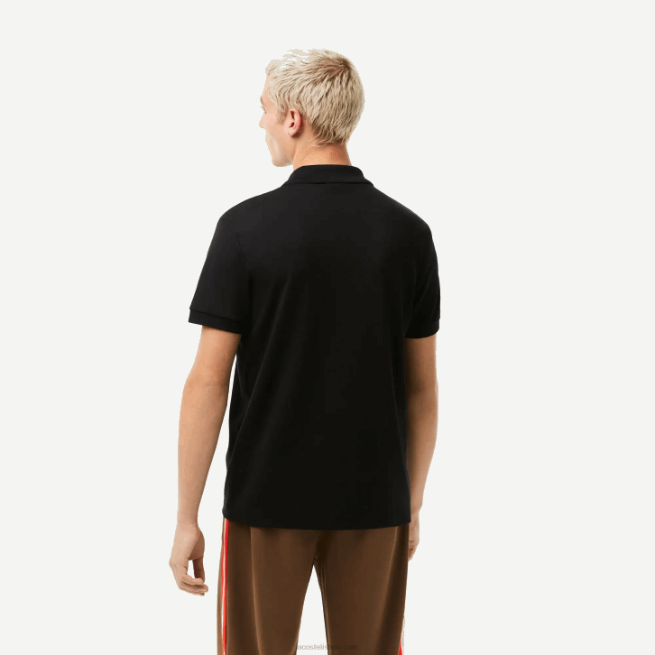 homens Lacoste preto 031 polo de algodão pima de ajuste regular 08D0807