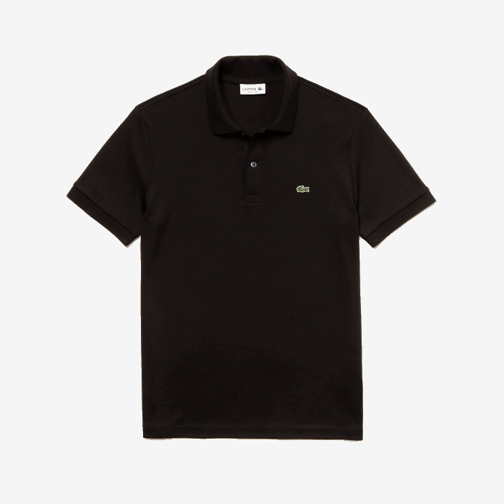 homens Lacoste preto 031 polo de algodão pima de ajuste regular 08D0807