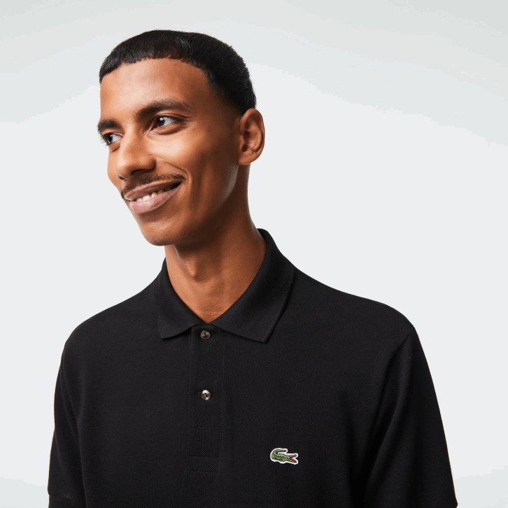 homens Lacoste preto 031 polo l.12.12 original 08D059