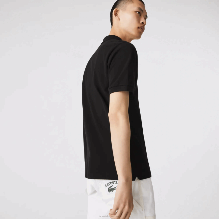 homens Lacoste preto 031 polo l.12.12 original 08D059