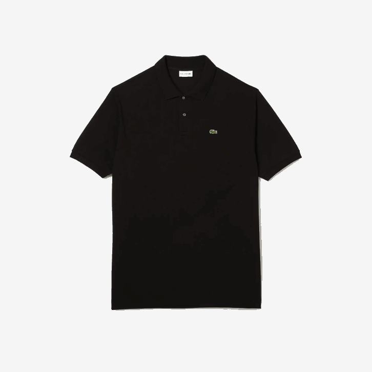 homens Lacoste preto 031 polo petit piquet de algodão - plus size - alto 08D0188