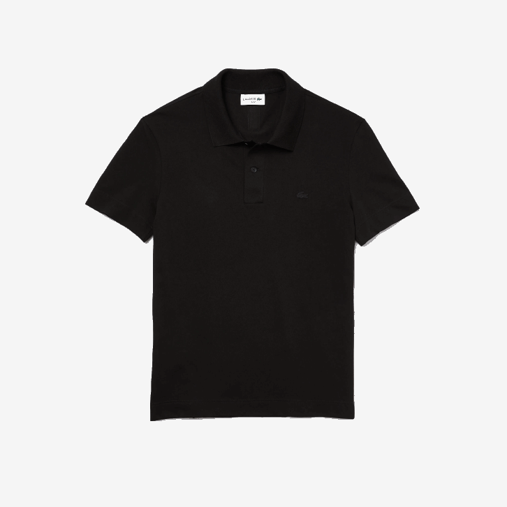 homens Lacoste preto 031 polo piquê de algodão orgânico stretch slim fit 08D0598