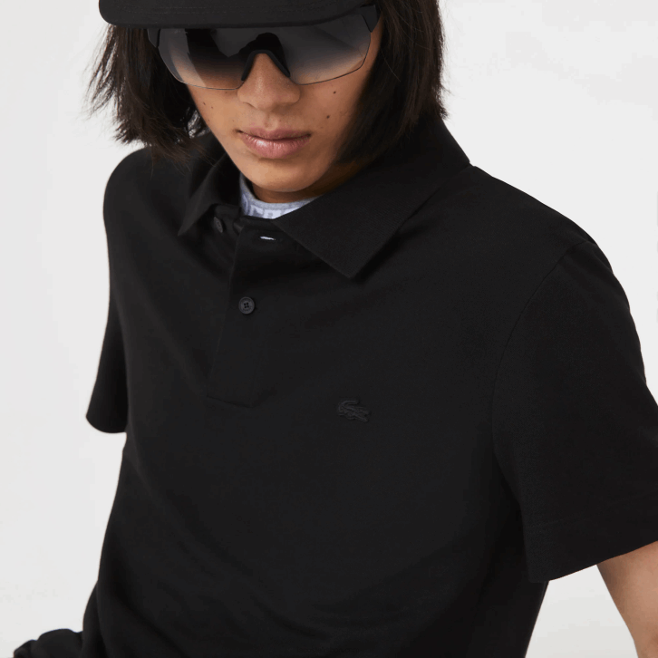 homens Lacoste preto 031 polo piquê de algodão orgânico stretch slim fit 08D0598