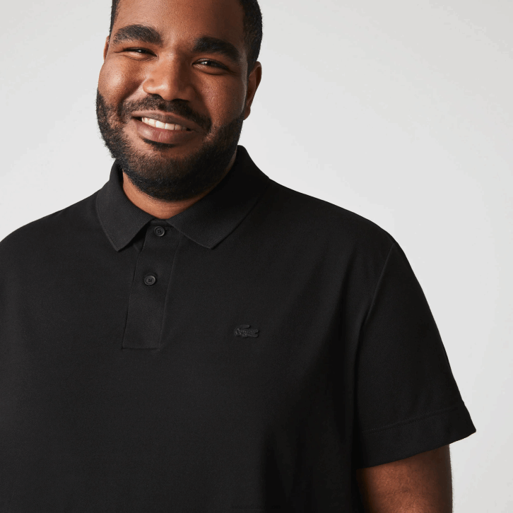 homens Lacoste preto 031 polo piquê de algodão orgânico stretch slim fit 08D0598