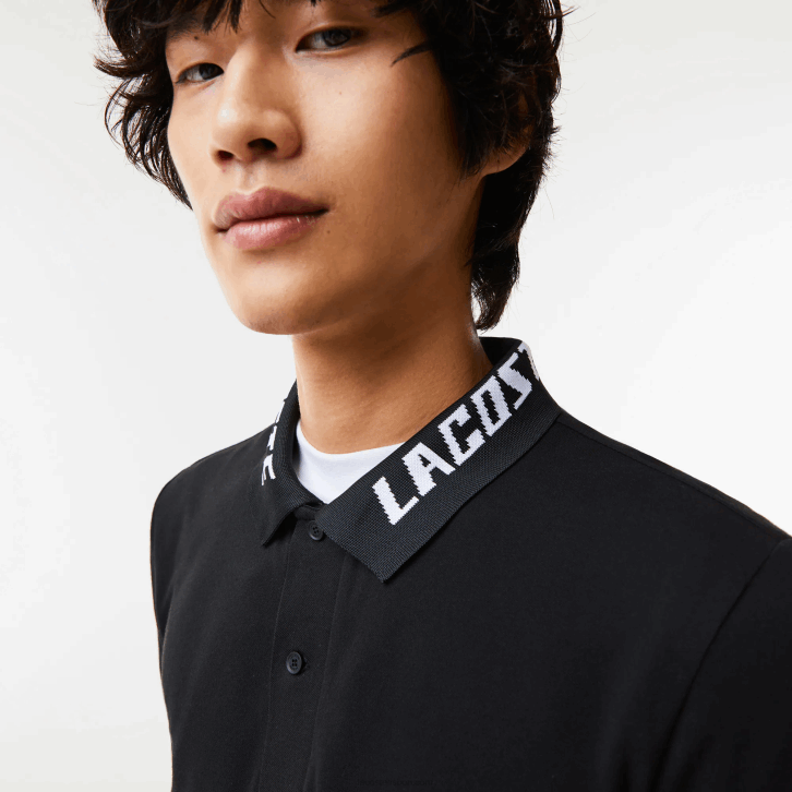 homens Lacoste preto 031 polo piquet stretch slim fit da marca 08D0777