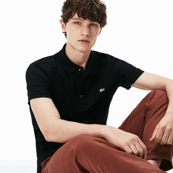 homens Lacoste preto 031 polo slim fit petit pique stretch 08D0565
