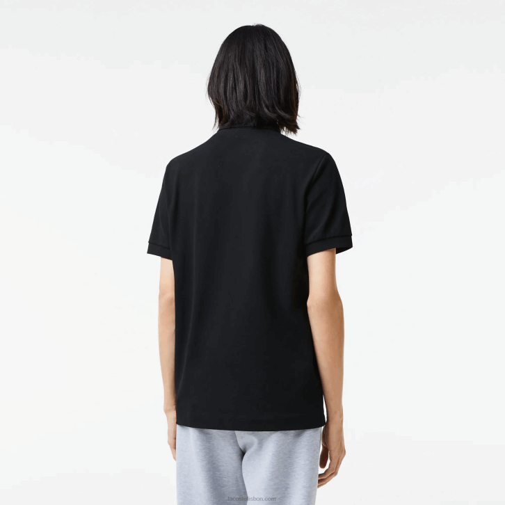 homens Lacoste preto 031 polo smart paris em piquê de algodão elástico 08D081
