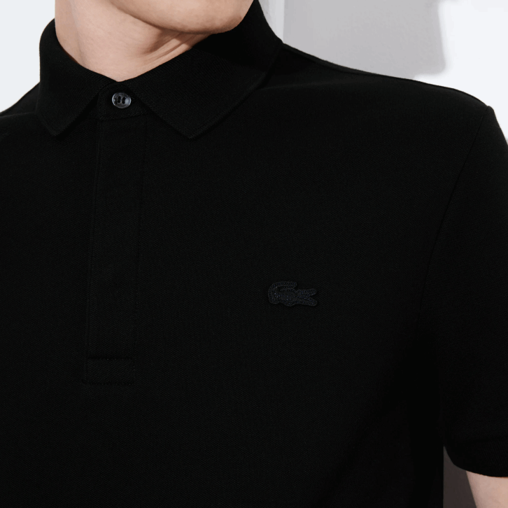 homens Lacoste preto 031 polo smart paris em piquê de algodão elástico 08D081