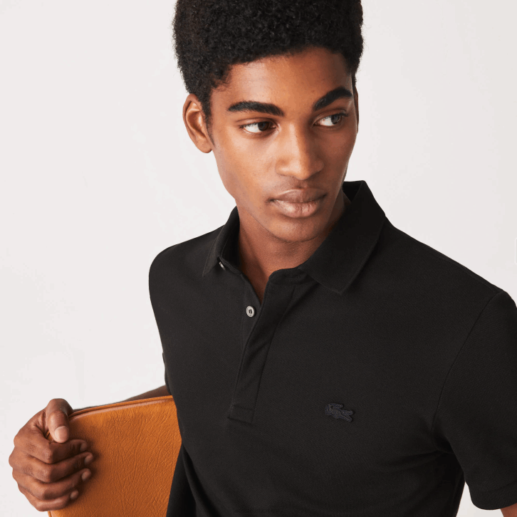 homens Lacoste preto 031 polo smart paris em piquê de algodão elástico 08D081
