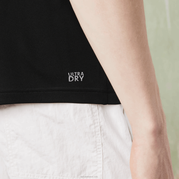 homens Lacoste preto azul branco 7ke pólo de tênis esportivo ultra-dry piquê 08D0786