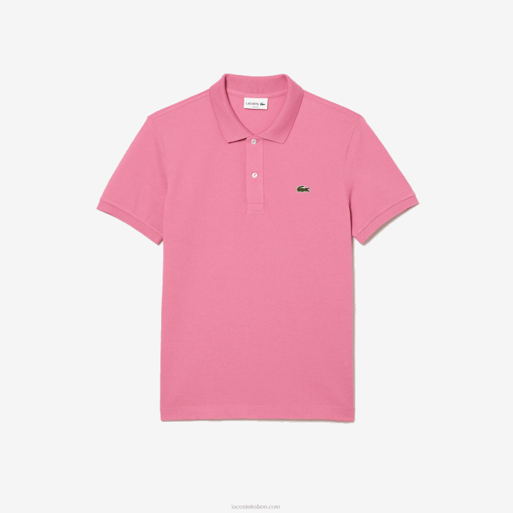 homens Lacoste rosa 2r3 polo slim fit L.12.12 original 08D0190