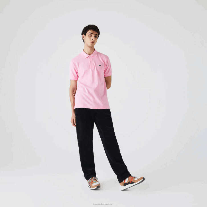 homens Lacoste rosa 6us polo l.12.12 original 08D0851