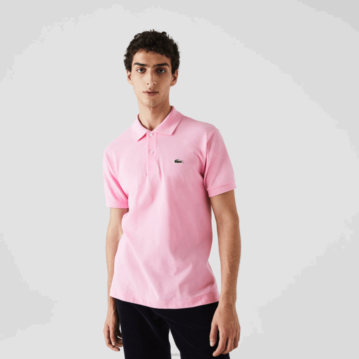homens Lacoste rosa 6us polo l.12.12 original 08D0851