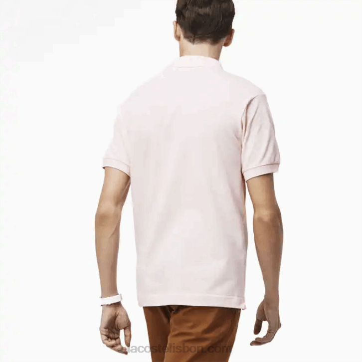 homens Lacoste rosa claro t03 polo l.12.12 original 08D0703
