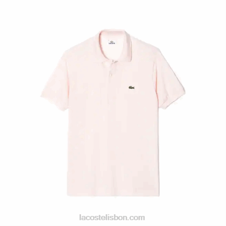 homens Lacoste rosa claro t03 polo l.12.12 original 08D0703
