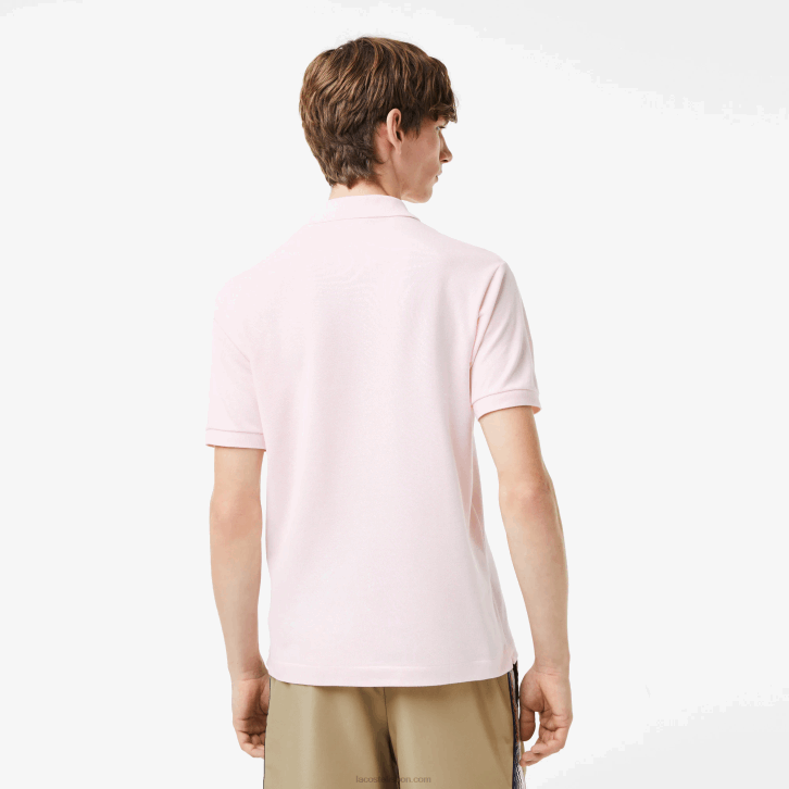 homens Lacoste rosa claro t03 polo l.12.12 original 08D0703
